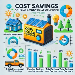 240v solar generator cost savings infographic