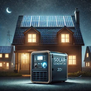 240v solar generator providing power during a blackout